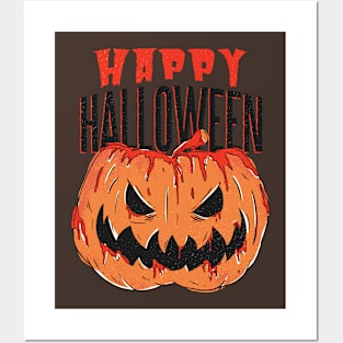 Creepy Halloween Pumkin bloody pumpkin Posters and Art